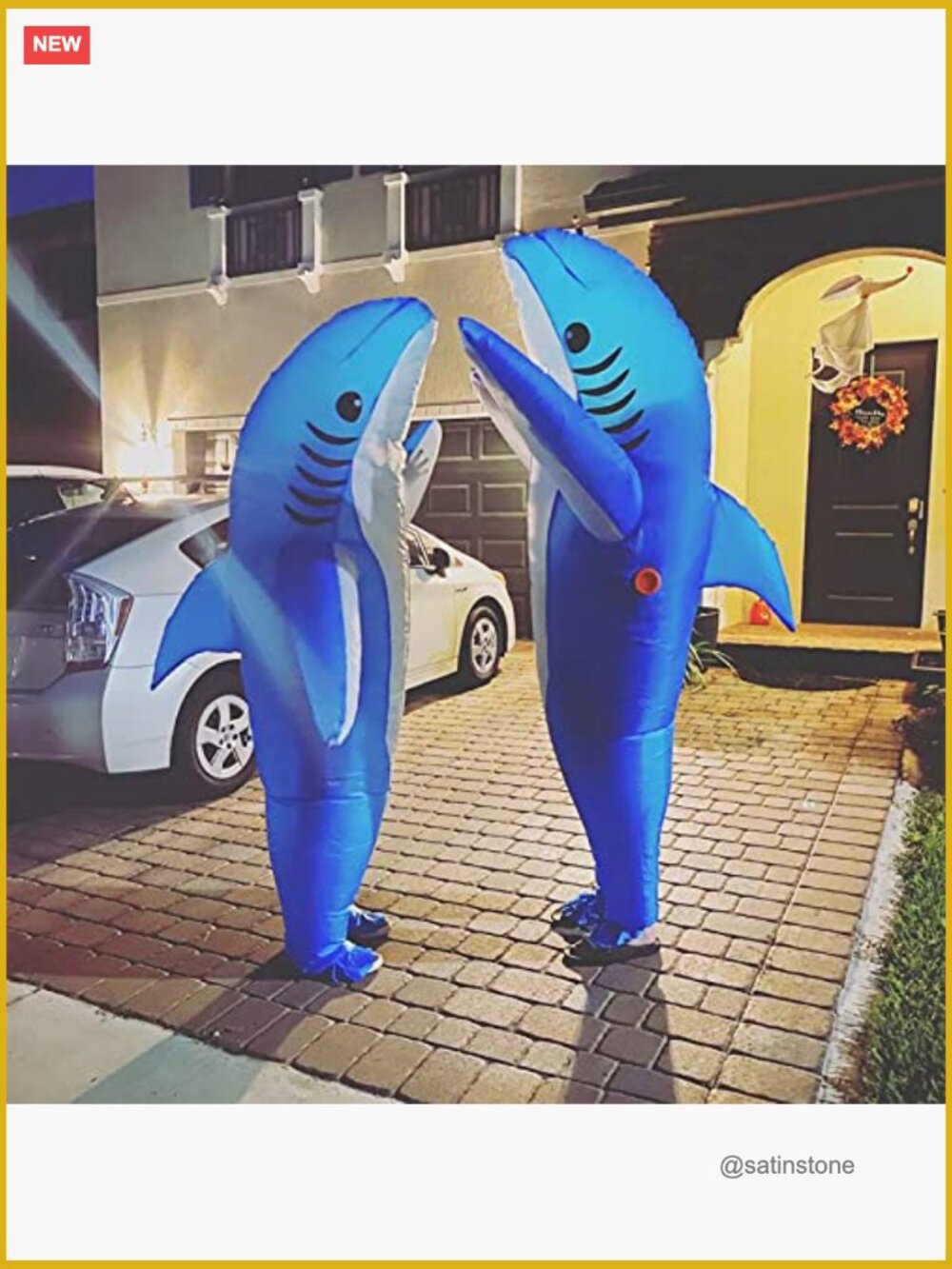 Inflatable Shark Costume for Adults Halloween Cos Play Party Blow Up - Picture 6 of 7